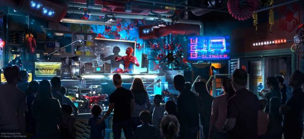 The Avengers Campus will open in 2020 at Disney California Adventure at Disneyland Resort, including the first Disney ride-through attraction to feature Spider-Man. The attraction will give guests a taste of what it’s like to have actual super powers as they sling webs to help Spider-Man collect Spider-Bots that have run amok. (Disney/Marvel)