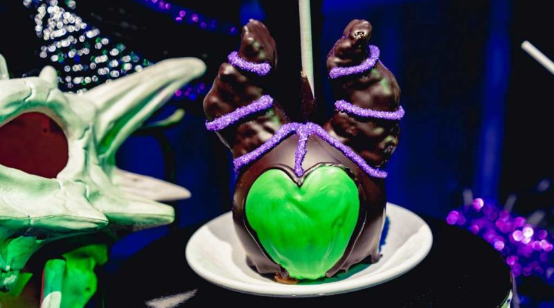 Throughout Disneyland Park, Disney California Adventure Park and Downtown Disney, guests will find this Maleficent Apple, available Oct. 18-31. (David Nguyen/Disneyland Resort)