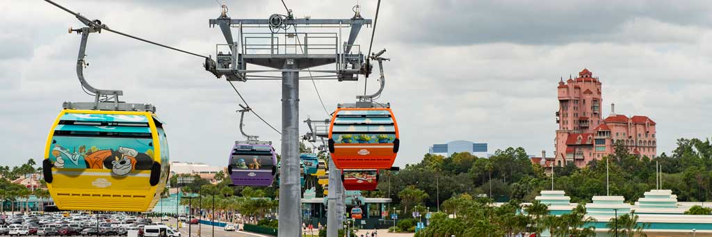 Disney Skyliner will begin carrying guests high above Walt Disney World Resort in Lake Buena Vista, Fla., on Sept. 29, 2019. The state-of-the-art transportation system will feature custom cabins that glide through the air, conveniently transporting guests between Disney’s Hollywood Studios and Epcot to four resort hotels – Disney’s Art of Animation Resort, Disney’s Caribbean Beach Resort, Disney’s Pop Century Resort and the new Disney’s Riviera Resort, scheduled to open in December 2019. (David Roark, Photographer)