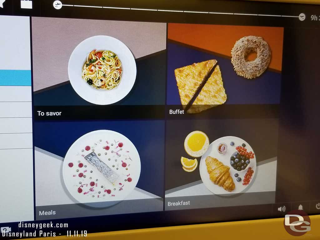 You could browse the dining menu on the screen.