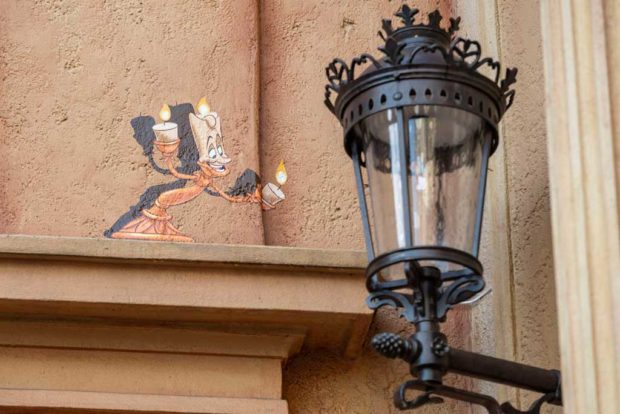 During the Taste of EPCOT International Festival of the Arts at Walt Disney World Resort in Lake Buena Vista, Fla., guests can find chalk drawings of Disney characters in special and surprising locations throughout World Showcase. (Matt Stroshane, photographer)