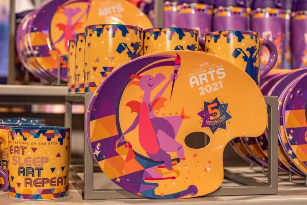 The Taste of EPCOT International Festival of the Arts at Walt Disney World Resort in Lake Buena Vista, Fla., features event-specific merchandise available throughout the park, including shirts, caps, face coverings, trading pins, MagicBands, homeware and more. (Matt Stroshane, photographer)