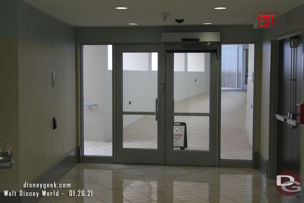 Doors leading to the Top of the World Lounge and Viewing Terrace on the 16th Floor of Bay Lake Tower