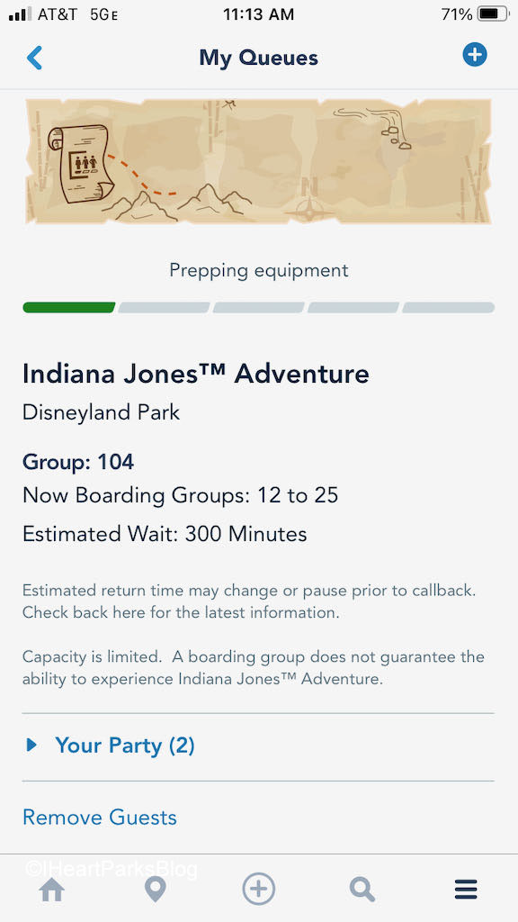 Indiana Jones Adventure virtual queue