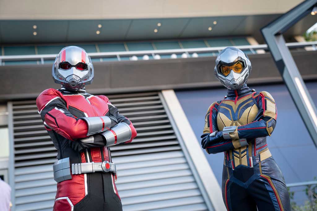 Guests may come across Ant-Man and The Wasp at Avengers Campus at Disney California Adventure Park outside Pym Test Kitchen as they check in on the latest experiments taking place with food and beverages using the remarkable Pym Particles. (Ty Popko/Disneyland Resort)