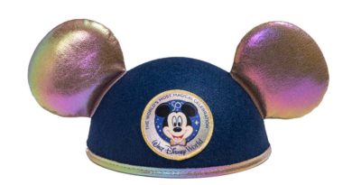 The Celebration Collection includes a wide-ranging assortment of commemorative merchandise for the whole family. The collection is part of “The World’s Most Magical Celebration,” an 18-month extravaganza that begins Oct. 1 at Walt Disney World Resort in Lake Buena Vista, Fla. (Disney)
