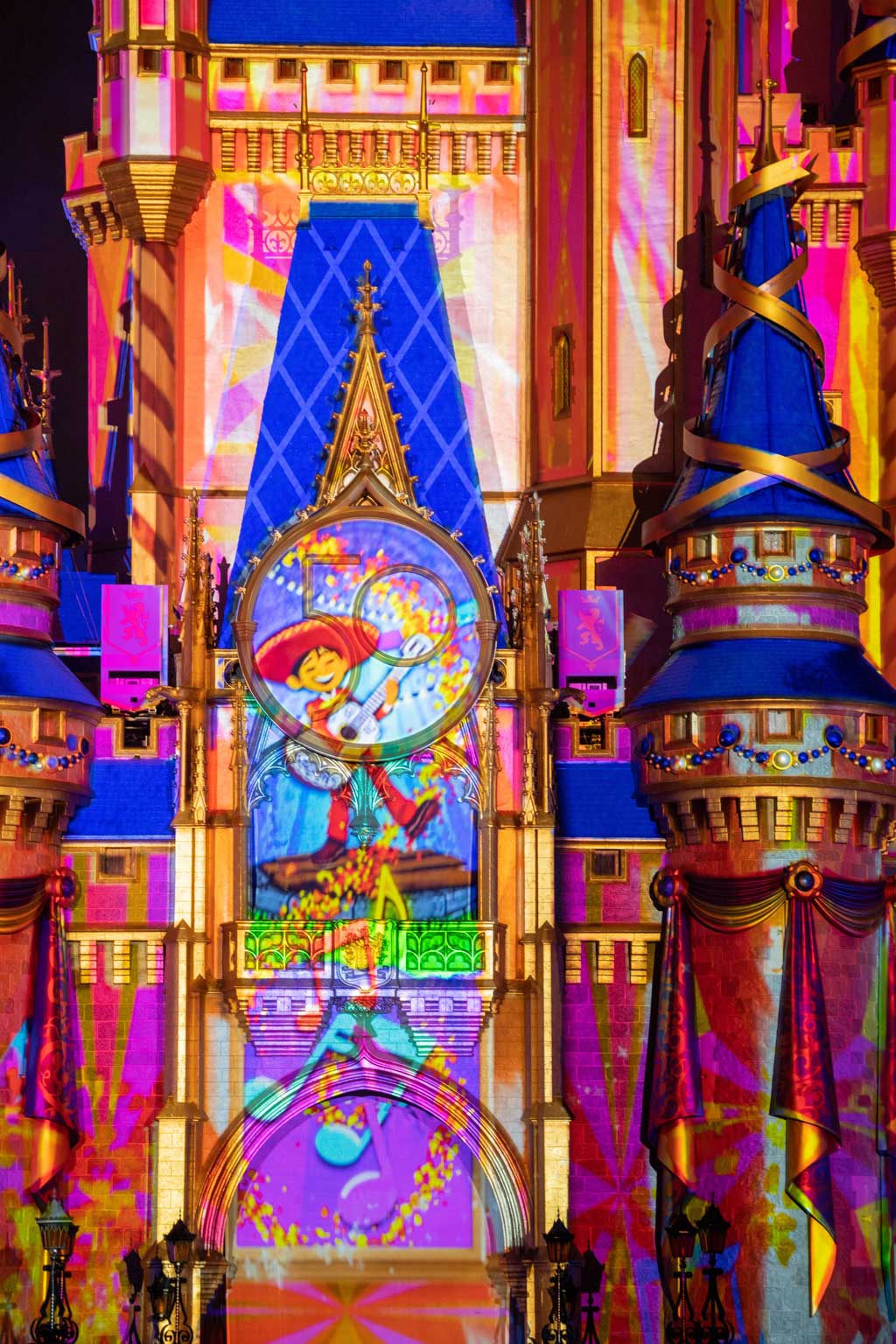 “Disney Enchantment” at Magic Kingdom Park, debuts Oct. 1, 2021, at Walt Disney World Resort in Lake Buena Vista, Fla. The new nighttime spectacular features stunning fireworks, powerful music, enhanced lighting and, for the first time, immersive projection effects that extend from Cinderella Castle down Main Street, U.S.A. (Kent Phillips, photographer)