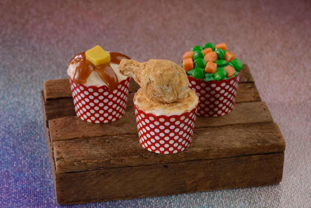 The special food and beverage offerings for the 50th Anniversary of Walt Disney World are full of whimsy and EARidescent shimmer. Many are also inspired by Walt’s personal recipes, beloved Disney characters, nostalgic dishes, and Disney attractions past and present, like the Chicken Dinner Cupcake Trio available at P&J’s Southern Takeout at Disney’s Fort Wilderness Resort & Campgrounds at Walt Disney World Resort in Lake Buena Vista, Fla.