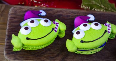 Green Alien Holiday Macaron at Alien Pizza Planet