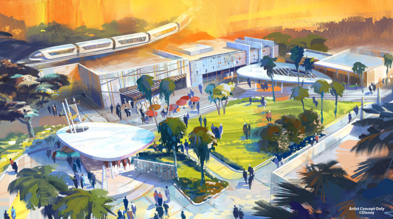 The Downtown Disney District at the Disneyland Resort in Anaheim, Calif., is about to embark on its next evolution of innovative shopping, dining and entertainment experiences, with work beginning in January 2022. The former AMC Theatres building and adjacent area will be completely transformed into a stunning new lifestyle space. Drawing inspiration from Southern California mid-century modern architecture, the area will be a beautiful blend of vibrant color palettes, multi-cultural design elements and patterns, an open lawn for relaxation and future events, and an even broader collection of dining and shopping. (Artist Concept/Disneyland Resort)