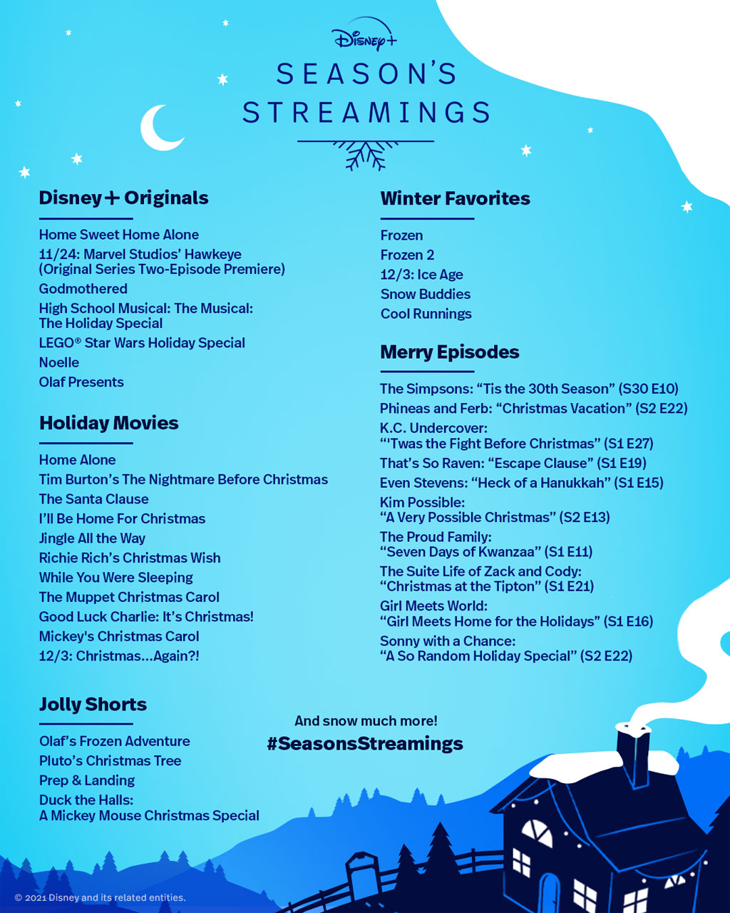 2021 Seasons Streamings - Disney Plus