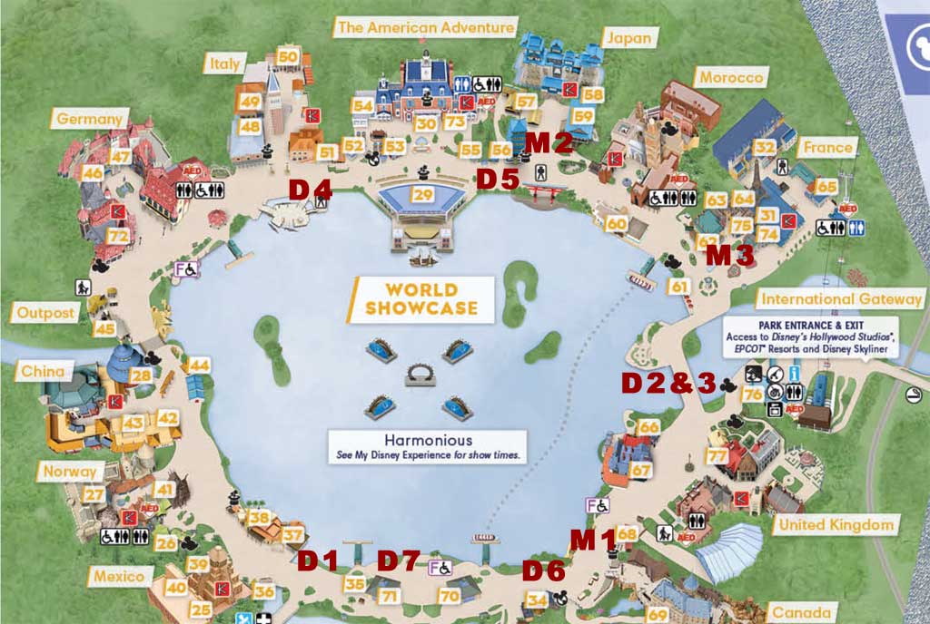 EPCOT Harmonious Viewing Location Map (Update May 2022)