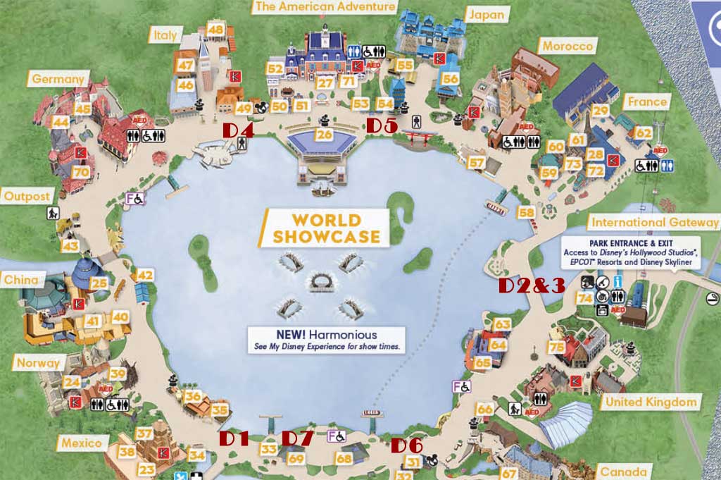 Harmonious @ EPCOT 2022 Viewing Location Map