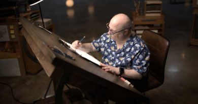 Eric Goldberg joined Disney Animation as the supervising animator of Genie for 1992’s Aladdin. He is considered one of the greatest animators in history. In this episode of Sketchbook, he revisits the character Genie. (Disney/Richard Harbaugh)