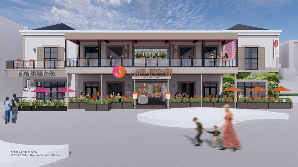  As part of the Downtown Disney District evolution at the Disneyland Resort in Anaheim, Calif., Ralph Brennan's Jazz Kitchen will be evolving in a way that incorporates vibrant California energy and a fresh approach to the menu, while staying true to the heart of New Orleans for this guest-favorite location. (Artist Concept/Ralph Brennan's Jazz Kitchen) 