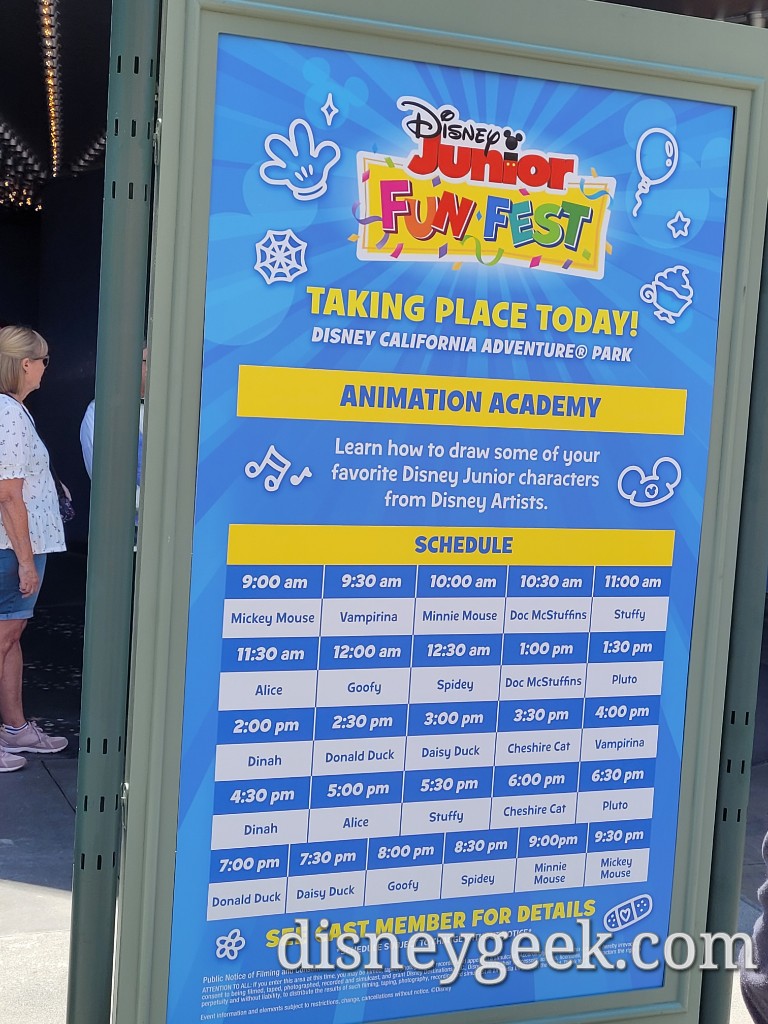Animation Academy Schedule for Disney Jr Fun Fest - The Geek's Blog @  
