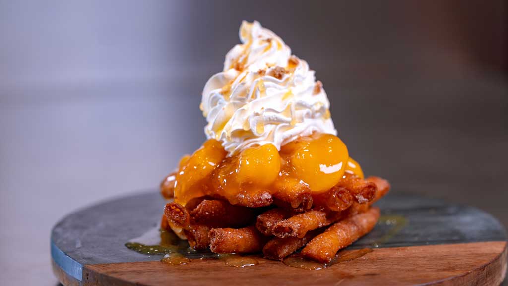 Celebrate Soulfully Food & Beverage – Peaches and Cream Funnel Cake Fries