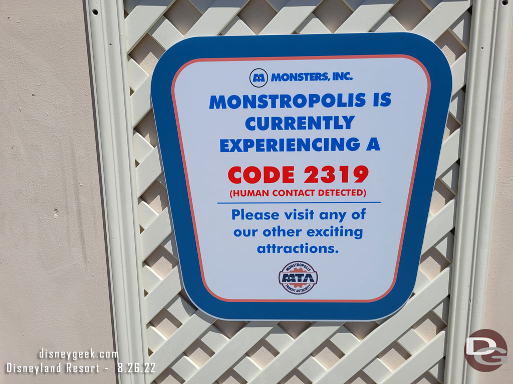 Pictures: Monsters Inc Closed for Renovation @ Disney California