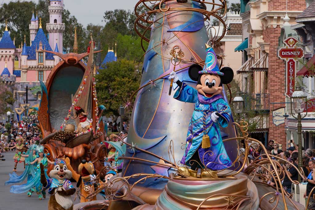 “Magic Happens” Parade Returns In spring 2023, the long-awaited return of the “Magic Happens” parade will come to life at Disneyland park in Anaheim, Calif., during The Walt Disney Company’s 100th anniversary. The parade will feature stunning floats, beautiful costumes and beloved Disney characters.