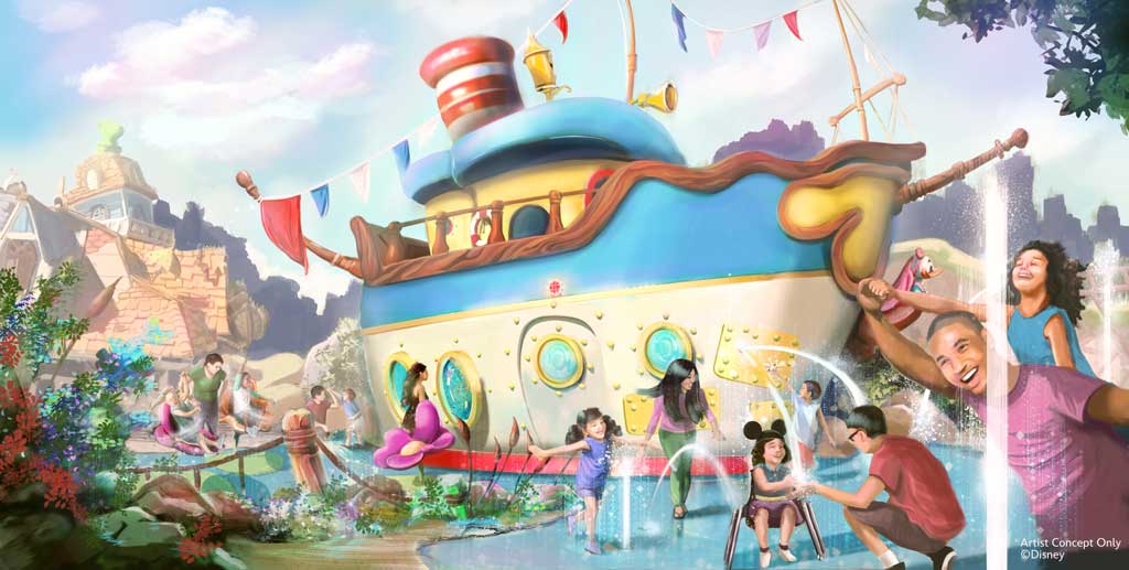Mickey’s Toontown – Donald’s Boat Donald’s Boat and Duck Pond are coming to Mickey’s Toontown at Disneyland park when it reopens in 2023. Around Donald’s Duck Pond are larger-than-life spinning water lilies, balance beams and rocking toys that will keep adventurous kids busy. And for those who like a little splash in their step, a flood of fun awaits. Mickey’s Toontown is currently undergoing an exciting transformation into a vibrant symphony of sights, sounds and sensations. We are stepping into a new era of inclusive experiences in the land for families of all ages. (Artist Concept)