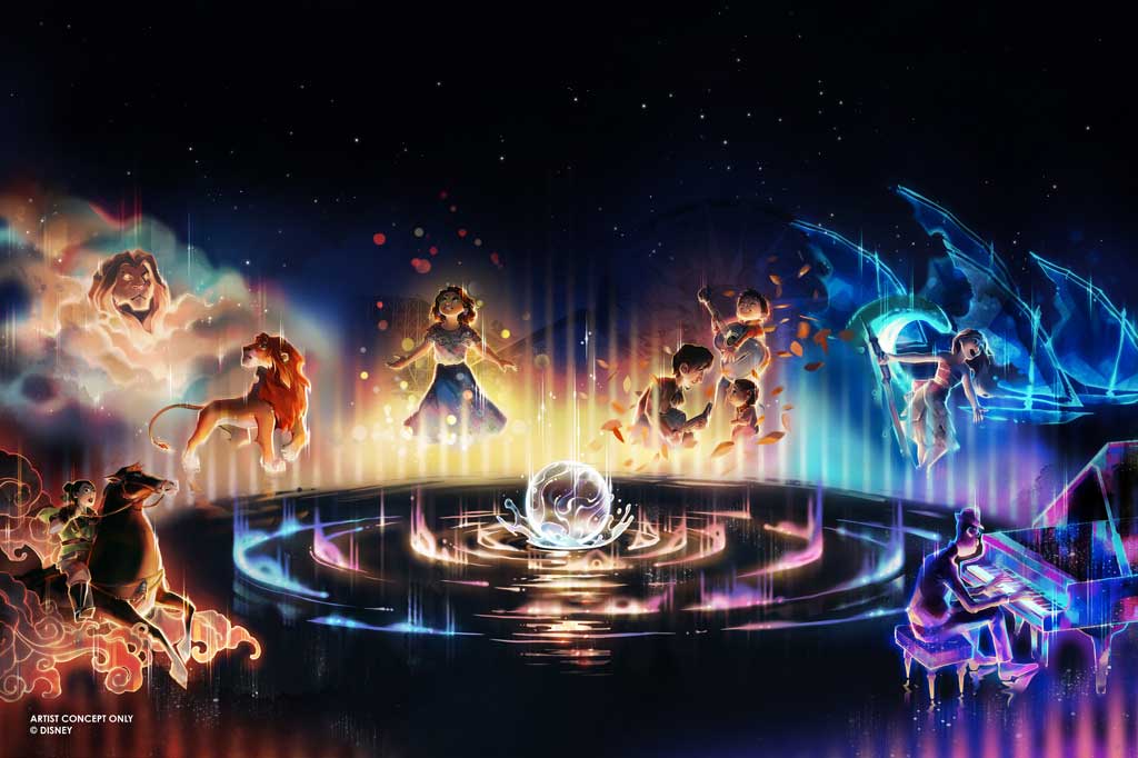 Disney 100 – "World of Color – One" Nighttime Spectacular To celebrate The Walt Disney Company’s 100th anniversary, an all-new nighttime spectacular will debut at Disney California Adventure park in late January 2023. “World of Color – One” will celebrate the storytelling legacy started by Walt Disney a century ago and have an all-new inspiring story told through some of your favorite characters. Disney 100 Years of Wonder (Disney100) will be the biggest celebration in the history of the company. (Artist Concept)
