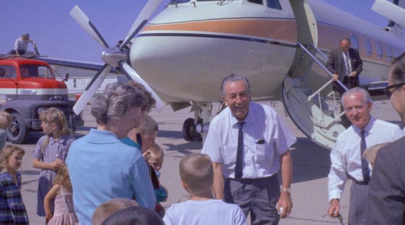 Walt Disney with his Gulfstream Plane