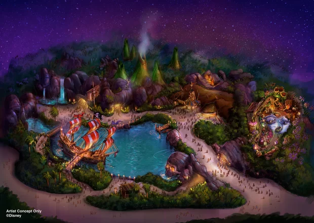 Tokyo DisneySea - Fantasy Springs - Peter Pan's Never Land (nighttime)
