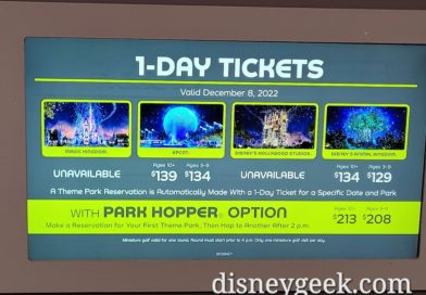 New Park Specific Pricing went into effect today at WDW