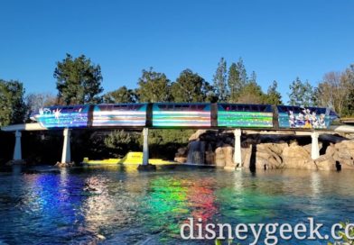 Pictures & Video: Disneyland Monorail Blue Disney100 Wrap – Afternoon Light Submarine Lagoon & Matterhorn
