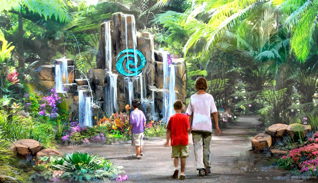 Opening as a part of the World Nature neighborhood in EPCOT later this year, Journey of Water, Inspired by Moana will invite guests into a lush exploration trail to meet and play with magical, living water. (DISNEY) 