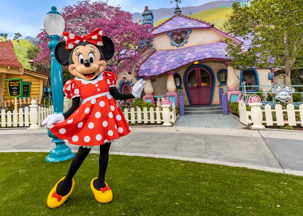 Guests may spot and take photos with Minnie Mouse in her cartoon home in the reimagined Mickey’s Toontown at Disneyland Park in Anaheim, Calif. Guests will discover playful gags and special surprises in every room of Minnie Mouse’s cartoon home. When she’s home, Minnie Mouse may also be available for photos and autographs. (Christian Thompson/Disneyland Resort)