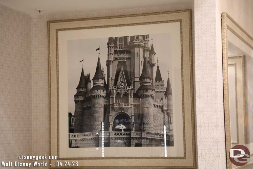 There are some pictures from the parks on the walls.