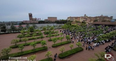 Tokyo DisneySea Entrance crowd at 8:06am, park opening is 9am today.