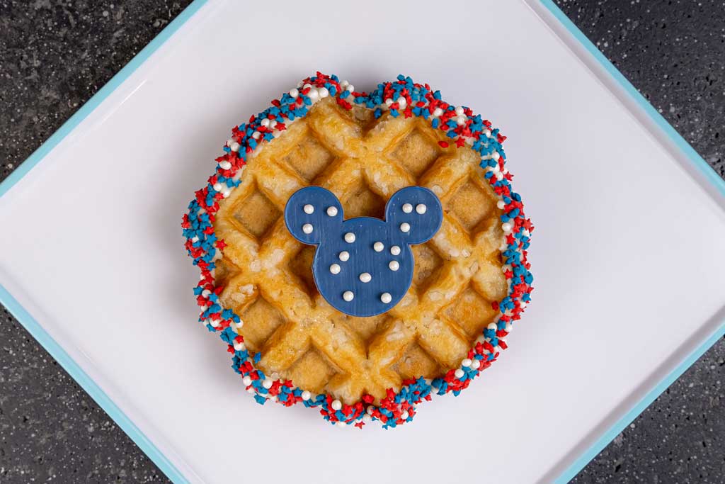 Red, White and Blue Indulgences returning this year include a Fourth of July Liege Waffle, available on July 4 only at Connections Café in EPCOT. (Courtney Kiefer, Photographer)