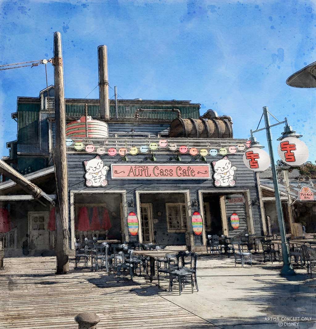 One of the locations coming to San Fransokyo Square at Disney California Adventure Park in Anaheim, Calif., later in summer 2023, will be Aunt Cass Café. This is the second bakery café operated by Hiro’s loving aunt, serving dishes, soups in freshly baked Boudin sourdough bread bowls and more inspired by Japanese cuisine. (Artist Concept/Disneyland Resort) 