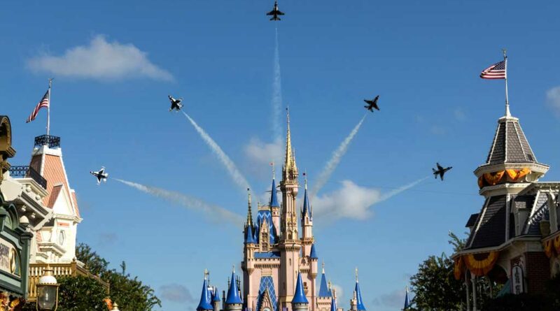 As part of Disney’s enduring respect for those who serve in the military and their families, Walt Disney World Resort hosted the U.S. Air Force Thunderbirds for a flyover of Magic Kingdom Park and EPCOT on Oct. 30, 2023. The event marks the arrival of National Veterans and Military Families Month in November. (Kent Phillips, Photographer)