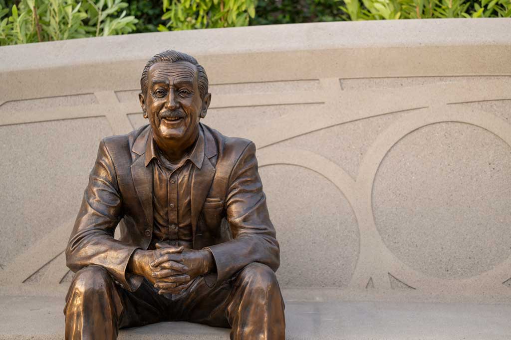 Beginning Dec. 5, in celebration of Walt Disney’s birthday, guests visiting EPCOT will be able to explore World Celebration Gardens including Dreamers Point, where they can sit beside a new statue of the original dreamer himself. The bronze statue titled “Walt the Dreamer” represents Walt later in his life when he was imagining ideas for the Florida Project and what ultimately became EPCOT at Walt Disney World Resort in Lake Buena Vista, Fla. (Kent Phillips, Photographer)