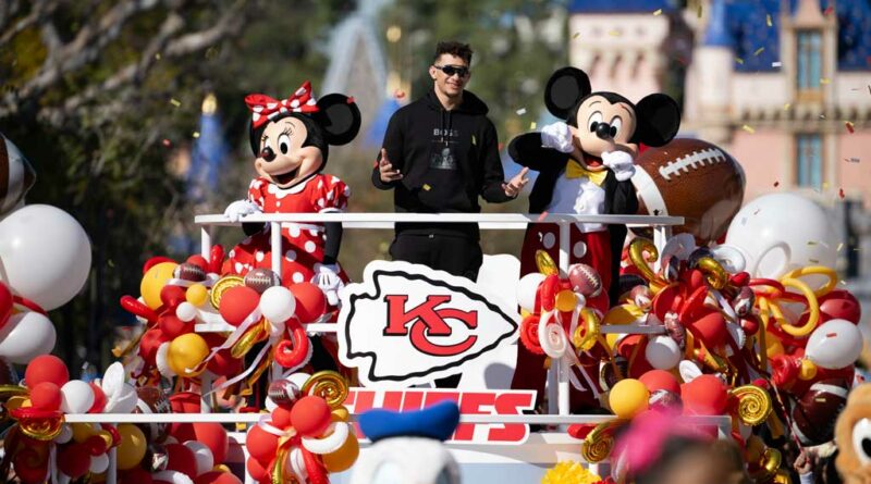 MVP Patrick Mahomes Celebrates Super Bowl LVIII Win with Visit to Disneyland Resort