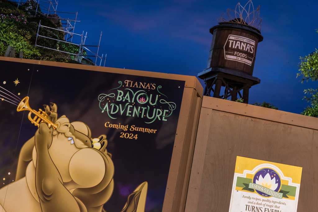 A new mural reveals the opening season for Tiana’s Bayou Adventure at Walt Disney World Magic Kingdom Park in Lake Buena Vista, Fla. The new attraction opens this summer and will take guests on a musical adventure inspired by the beloved story and characters from the fan-favorite film “The Princess and the Frog.” (Olga Thompson, Photographer)