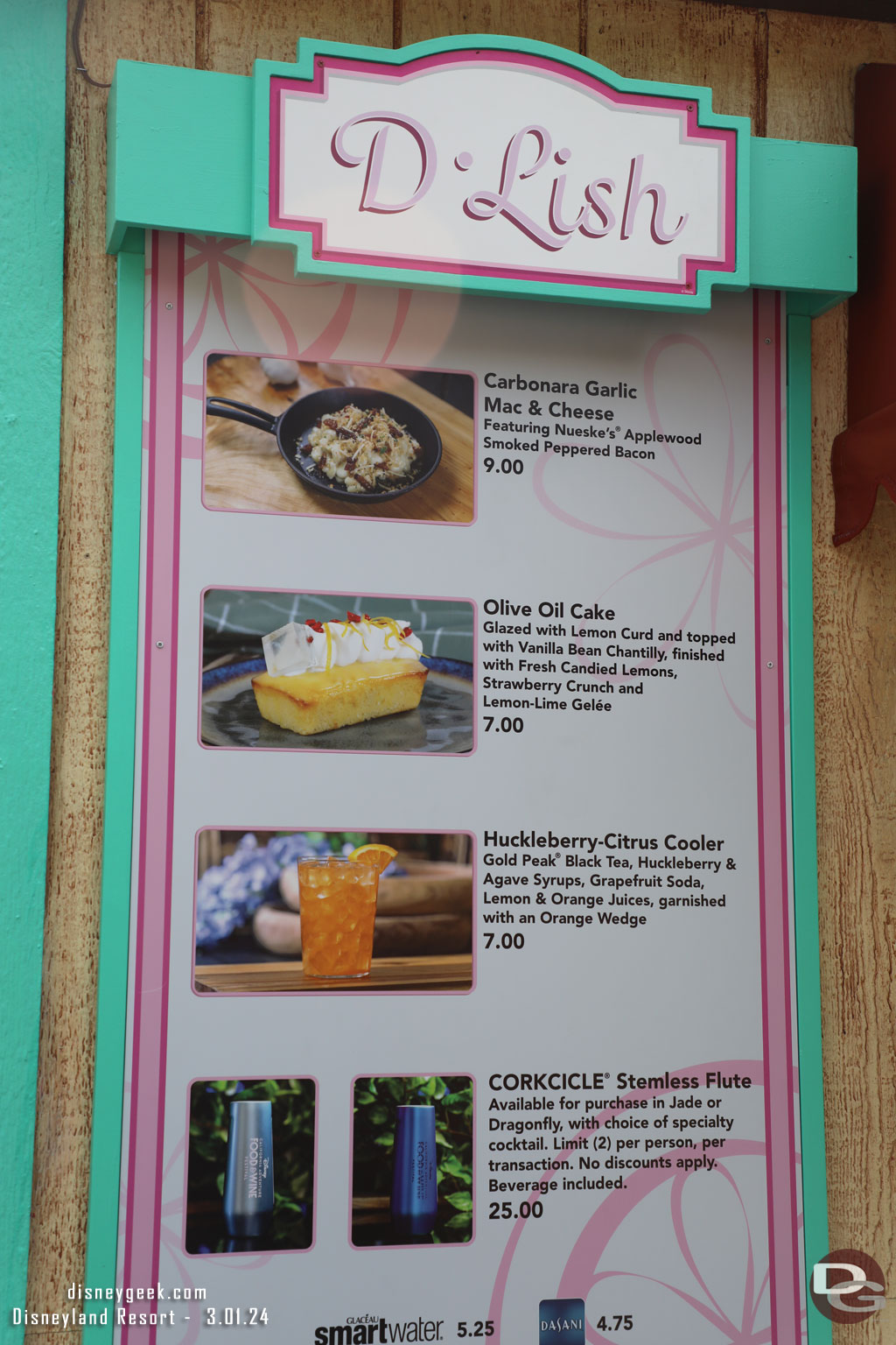 2024 Disney California Adventure Food & Wine Festival Marketplace - D Lish Menu