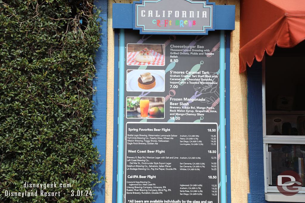 2024 Disney California Adventure Food & Wine Festival Marketplace - California Craft Beers