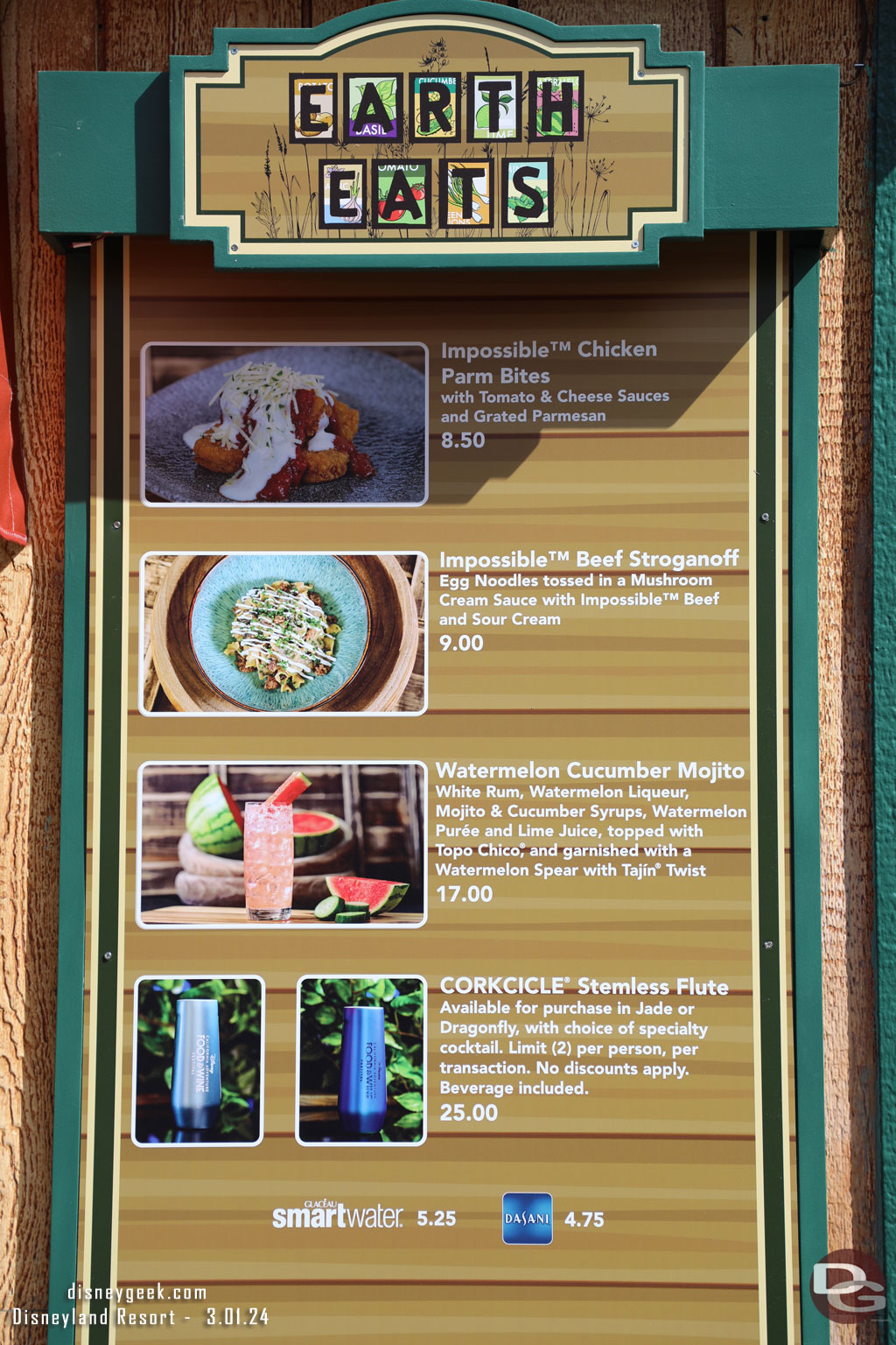 2024 Disney California Adventure Food & Wine Festival Marketplace - Earth Eats Menu