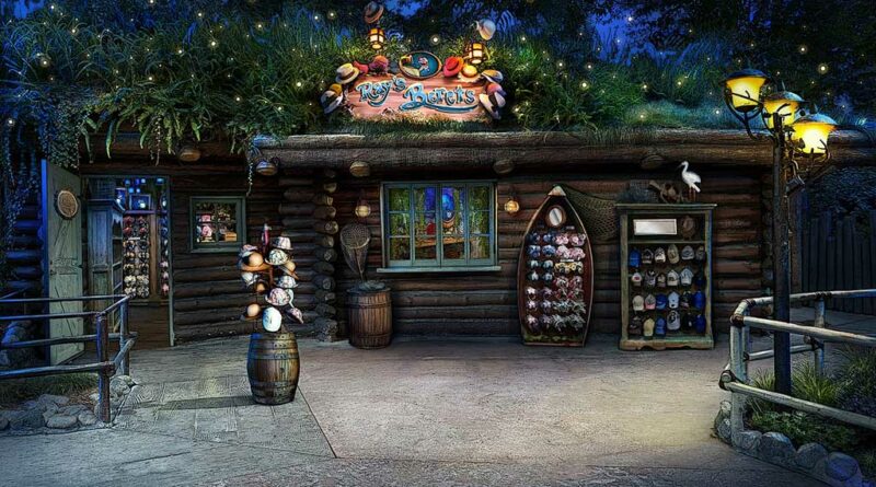 Ray’s Berets (currently The Briar Patch) will be the best place for guests to shop for headwear, apparel, accessories, toys and more with firefly Raymond and his firefly kin in the coziest cabin in Critter Country at Disneyland Park in Anaheim, Calif. This reimagined merchandise location inspired by “The Princess and the Frog” will further immerse guests into Princess Tiana’s story, along with the opening of the attraction, Tiana’s Bayou Adventure, later this year. (Artist Concept/Disneyland Resort)