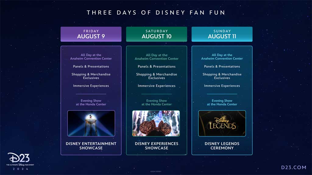 D23 The Ultimate Disney Fan Event 2024 Ticketing 3 Day Programming