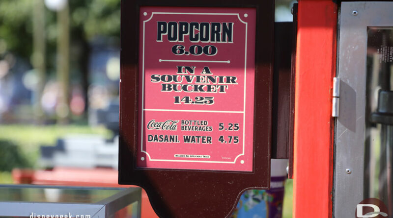 Popcorn Cart in Town Square on Main Street USA