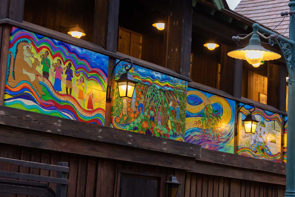 Tiana's Bayou Adventure will open on November 15, 2024, at Disneyland Resort in Anaheim, Calif., featuring soulful murals from artist Malaika Favorite. Malaika has managed to channel New Orleans's lively spirit and transform it into a masterpiece that will decorate part of the attraction queue of Tiana's Bayou Adventure, an attraction inspired by the animated film, "The Princess and the Frog." (Christian Thompson/Disneyland Resort) 