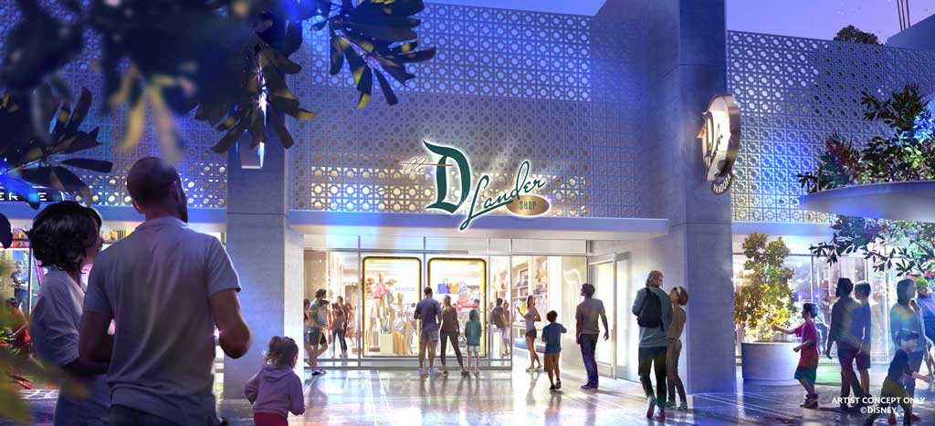 Coming to the Downtown Disney District in Anaheim, Calif., D-Lander Shop will be a fresh, quintessentially Southern California boutique celebrating trend-forward fashions for Disneyland fans, offering a stylish collection of apparel, accessories and jewelry.  (Artist Concept/Disneyland Resort)