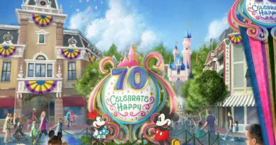 Beginning May 16, 2025, and continuing through summer 2026, the Disneyland Resort 70th Celebration will honor seven decades of happiness and many moments of joy in the making in Anaheim, Calif. Colorful décor, banners and bunting will adorn Main Street, U.S.A., in Disneyland Park. In the heart of Town Square, you’ll spot an installation featuring Mickey and Minnie created just for the anniversary.