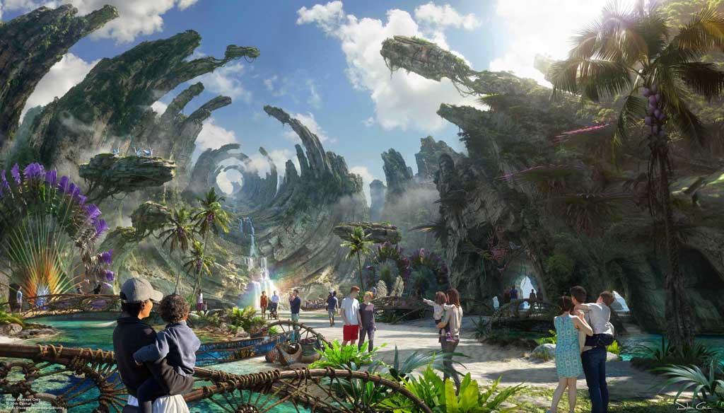 An Avatar destination inspired by “Avatar: The Way of Water” and upcoming Avatar films will come to Disney California Adventure park in Anaheim, Calif., and will provide guests an all-new experience on Pandora. A portion of the current Hollywood Backlot area will be transformed to make way for this new destination. The project is still in the early stages of development. (Artist Concept/Disneyland Resort) 