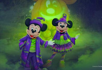 From Aug. 22-Oct. 31, 2025, Halloween Time will bring frightfully fun experiences to guests with Halloween magic throughout the Disneyland Resort in Anaheim, Calif. Mickey Mouse, Minnie Mouse and their friends will dress to impress this Halloween in bright new looks featuring swirling colors of purple, green and orange – a twist on their 70th Celebration outfits. (Artist Rendering/Disneyland Resort)